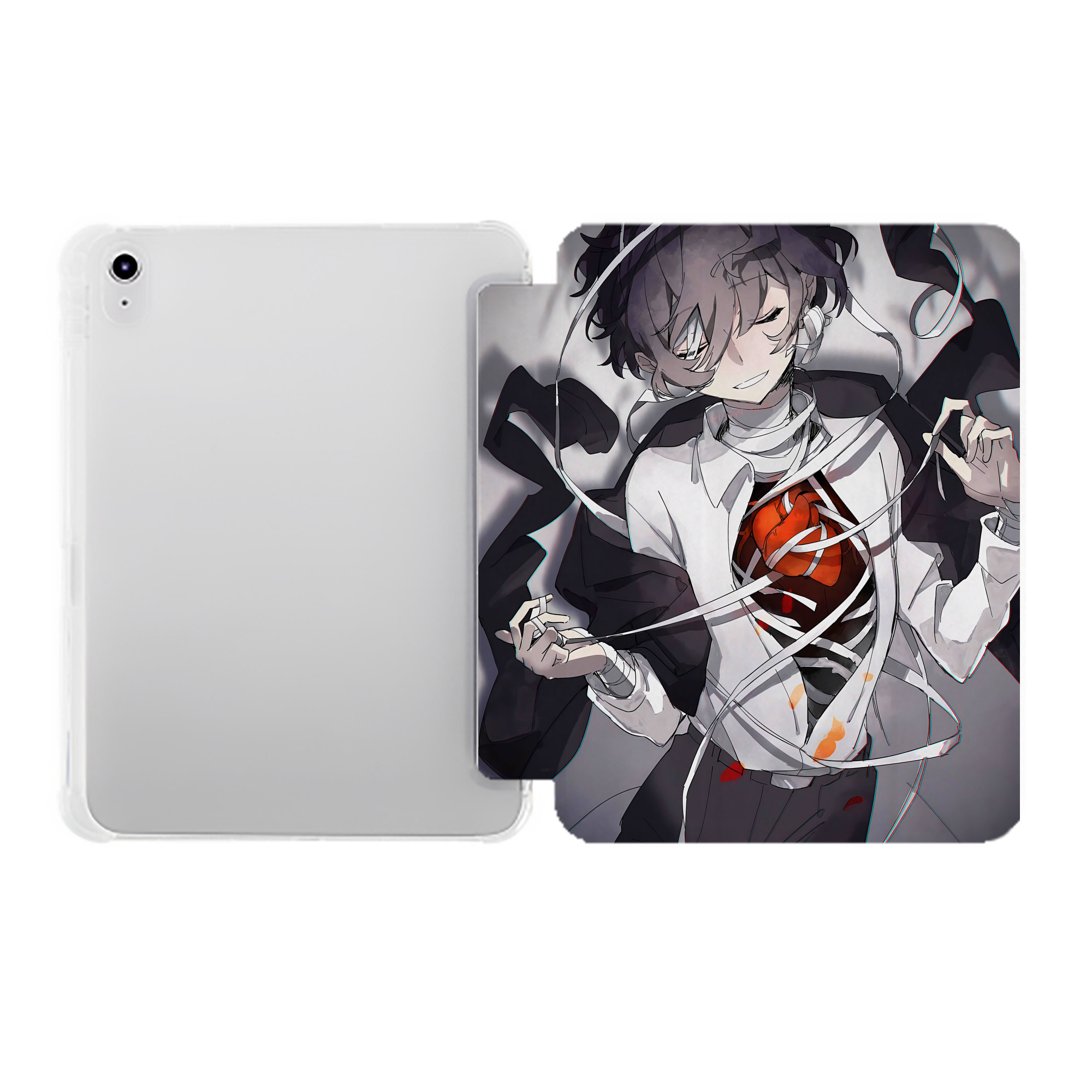 （画像用） 文豪ストレイドッグス Bungo Stray Dogs IPad ケース ペン収納付き 三つ折りスタンド PUレザー×シリコン 対応機種9.5/10.5/10.9インチ